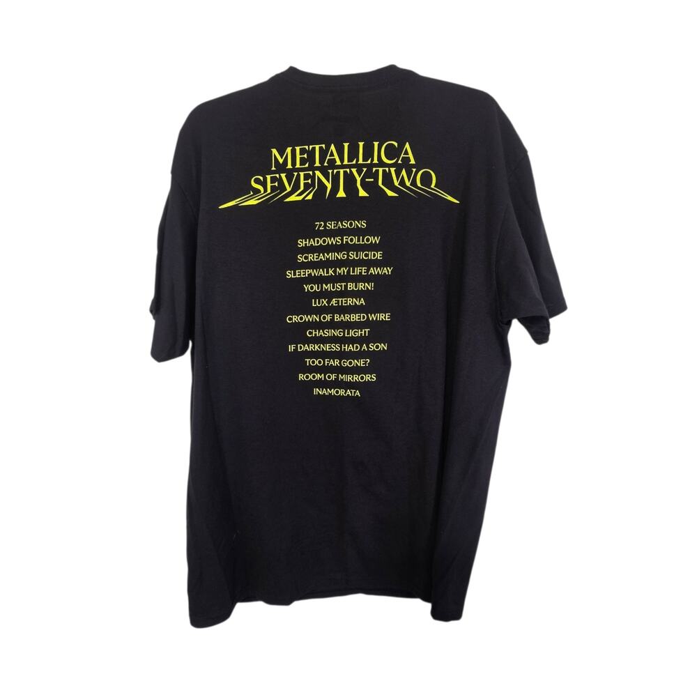 NWT Hot Topic Metallica Seventy Two Seasons Black Yellow Concert Band Tee XL - Picture 6 of 8